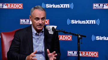 WASHINGTON, DC - JULY 15: Commissioner of Baseball Rob Manfred appears at a SiriusXM Town Hall at The Library of Congress on July 15, 2018 in Washington, DC. (Photo by Larry French/Getty Images for SiriusXM,)