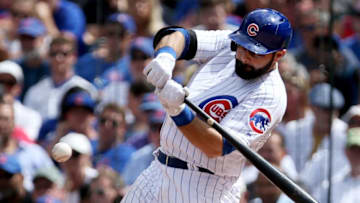 CHICAGO, IL - AUGUST 17: Alex Avila #13 of the Chicago Cubs hits a home run in the fourth inning against the Cincinnati Reds at Wrigley Field on August 17, 2017 in Chicago, Illinois. (Photo by Dylan Buell/Getty Images)