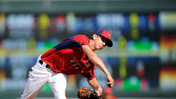 MINNEAPOLIS, MN - JULY 13: Hunter Harvey of the U.S. Team during the SiriusXM All-Star Futures Game at Target Field on July 13, 2014 in Minneapolis, Minnesota. (Photo by Hannah Foslien/Getty Images)