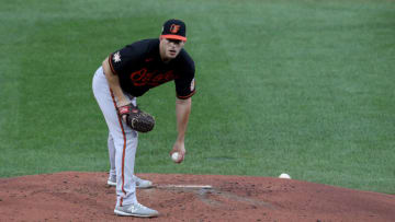 John Means #42 of the Baltimore Orioles