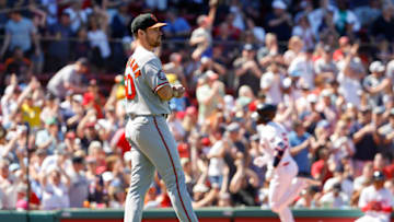 Bruce Zimmermann #50 of the Baltimore Orioles. (Photo By Winslow Townson/Getty Images)