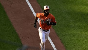 Jun 5, 2021; Baltimore, Maryland, USA; Baltimore Orioles center fielder Cedric Mullins (31) rounds the bases after a fifth inning home run against the Cleveland Indians at Oriole Park at Camden Yards. Mandatory Credit: Tommy Gilligan-USA TODAY Sports