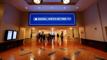 Dec 6, 2021; Orlando, FL, USA; Minor league baseball conducted scaled down 2021 winter meetings at Walt Disney World Swan and Dolphin Resort. Mandatory Credit: Nathan Ray Seebeck-USA TODAY Sports