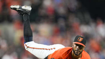 Aug 6, 2022; Baltimore, Maryland, USA; Baltimore Orioles relief pitcher Dillon Tate (55) throws a pitch against the Pittsburgh Pirates during the ninth inning at Oriole Park at Camden Yards. Mandatory Credit: Brent Skeen-USA TODAY Sports