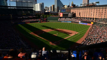 Aug 20, 2022; Baltimore, Maryland, USA; A general view of Oriole Park during the fifth inning of the game between the Baltimore Orioles and the Boston Red Sox at Camden Yards. Mandatory Credit: Tommy Gilligan-USA TODAY Sports