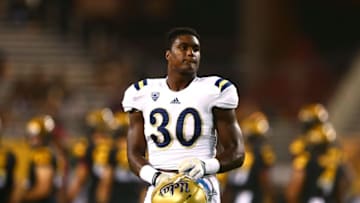 Sep 25, 2014; Tempe, AZ, USA; UCLA Bruins linebacker Myles Jack (30) against the Arizona State Sun Devils at Sun Devil Stadium. UCLA defeated Arizona State 62-27. Mandatory Credit: Mark J. Rebilas-USA TODAY Sports
