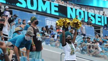 Socially distanced Jackosnville Jaguars fans cheer [Bob Self/Florida Times-Union]