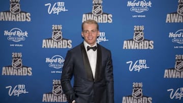 Jun 22, 2016; Las Vegas, NV, USA; Chicago Blackhawks right wing Patrick Kane walks the red carpet during the 2016 NHL Awards at Hard Rock Hotel and Casino. Mandatory Credit: Joshua Dahl-USA TODAY Sports