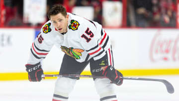 Zack Smith #15, Chicago Blackhawks (Photo by Richard A. Whittaker/Icon Sportswire via Getty Images)