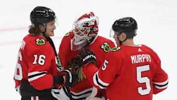 Connor Murphy #5, Nikita Zadorov #16, Chicago Blackhawks (Photo by Jonathan Daniel/Getty Images)