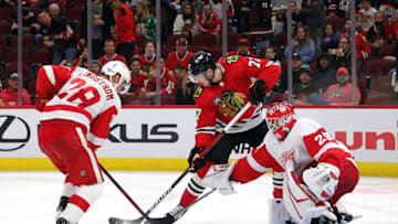 Kirby Dach #77, Chicago Blackhawks (Photo by Stacy Revere/Getty Images)