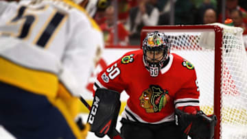 CHICAGO, IL - OCTOBER 14: Corey Crawford