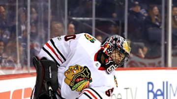 WINNIPEG, MB - DECEMBER 14: Goaltender Corey Crawford