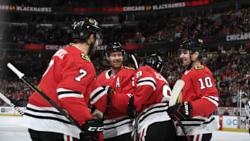 CHICAGO, IL - MARCH 22: (L-R) Brent Seabrook