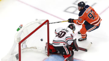 Corey Crawford #50, Chicago Blackhawks (Photo by Jeff Vinnick/Getty Images)