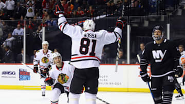 Marian Hossa #81, Chicago Blackhawks (Photo by Bruce Bennett/Getty Images)