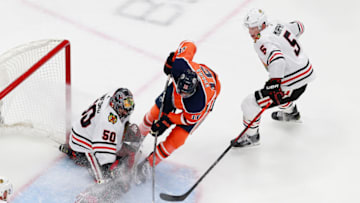 Corey Crawford #50, Chicago Blackhawks (Photo by Jeff Vinnick/Getty Images)