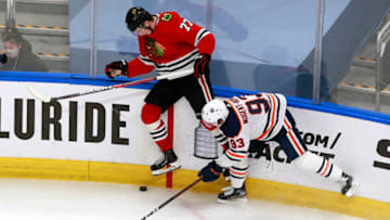 Kirby Dach #77, Chicago Blackhawks (Photo by Jeff Vinnick/Getty Images)