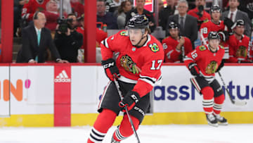 Dylan Strome #17, Chicago Blackhawks Mandatory Credit: Dennis Wierzbicki-USA TODAY Sports