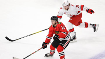 Alex DeBrincat #12, Chicago Blackhawks Mandatory Credit: Kamil Krzaczynski-USA TODAY Sports
