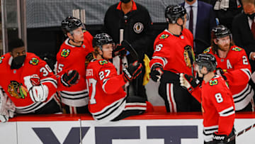 Dominik Kubalik #8, Chicago Blackhawks Mandatory Credit: Kamil Krzaczynski-USA TODAY Sports