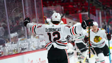 Alex DeBrincat #12, Chicago Blackhawks Mandatory Credit: James Guillory-USA TODAY Sports