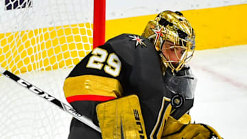 Marc-Andre Fleury #29, Vegas Golden Knights Mandatory Credit: Stephen R. Sylvanie-USA TODAY Sports