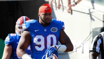 Oct 31, 2015; Jacksonville, FL, USA; Florida Gators defensive lineman Jonathan Bullard (90) before the game against the Georgia Bulldogs at EverBank Stadium. Mandatory Credit: Kim Klement-USA TODAY Sports