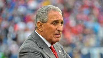 Oct 25, 2015; Nashville, TN, USA; Atlanta Falcons owner Arthur Blank on the sideline during the second half Tennessee Titans at Nissan Stadium. Atlanta won 10-7. Mandatory Credit: Jim Brown-USA TODAY Sports