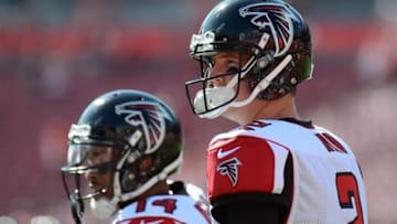 Dec 6, 2015; Tampa, FL, USA; Atlanta Falcons quarterback Matt Ryan (2) warms up before the start if the game against the Tampa Bay Buccaneers at Raymond James Stadium. Mandatory Credit: Jonathan Dyer-USA TODAY Sports