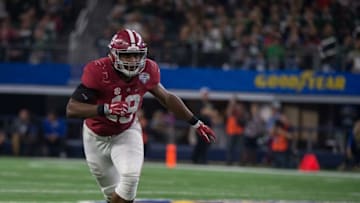 Dec 31, 2015; Arlington, TX, USA; Alabama Crimson Tide linebacker Reggie Ragland (19) during the game against the Michigan State Spartans in the 2015 Cotton Bowl at AT&T Stadium. Mandatory Credit: Jerome Miron-USA TODAY Sports
