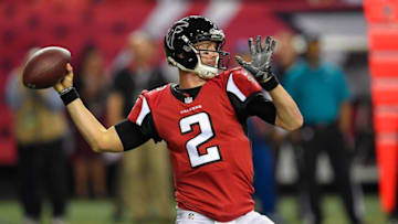 Jan 1, 2017; Atlanta, GA, USA; Atlanta Falcons quarterback Matt Ryan (2) passes against the New Orleans Saints during the first half at the Georgia Dome. Mandatory Credit: Dale Zanine-USA TODAY Sports