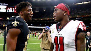 Julio Jones Atlanta Falcons Michael Thomas New Orleans Saints (Photo by Sean Gardner/Getty Images)