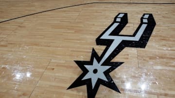 SAN ANTONIO - APRIL 18: The logo of the San Antonio Spurs in Game One of the Western Conference Quarterfinals during the 2009 NBA Playoffs (Photo by Ronald Martinez/Getty Images)