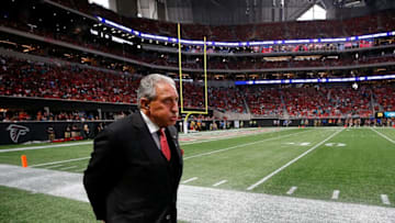 ATLANTA, GA - OCTOBER 15: Atlanta Falcons owner Arthur Blank walks on the field in the second half against the Miami Dolphins at Mercedes-Benz Stadium on October 15, 2017 in Atlanta, Georgia. (Photo by Kevin C. Cox/Getty Images)