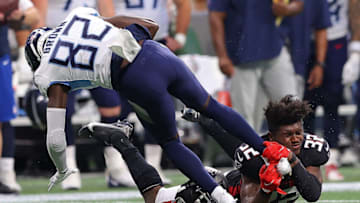Jaylinn Hawkins #32 of the Atlanta Falcons (Photo by Kevin C. Cox/Getty Images)