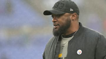 Dec 29, 2019; Baltimore, Maryland, USA; Pittsburgh Steelers head coach Mike Tomlin stands on the field before the game against the Baltimore Ravens at M&T Bank Stadium. Mandatory Credit: Tommy Gilligan-USA TODAY Sports