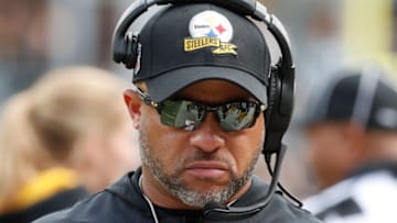 Oct 2, 2022; Pittsburgh, Pennsylvania, USA; Pittsburgh Steelers senior defensive assistant Brian Flores on the sidelines against the New York Jets during the fourth quarter at Acrisure Stadium. Mandatory Credit: Charles LeClaire-USA TODAY Sports