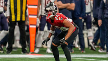 Nov 20, 2022; Atlanta, Georgia, USA; Atlanta Falcons cornerback A.J. Terrell (24) in action against the Chicago Bears during the second half at Mercedes-Benz Stadium. Mandatory Credit: Dale Zanine-USA TODAY Sports