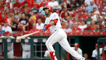 CINCINNATI, OH - JULY 03: Eugenio Suarez #7 of the Cincinnati Reds hits a two run homerun in the first inning against the Chicago White Sox at Great American Ball Park on July 3, 2018 in Cincinnati, Ohio. (Photo by Andy Lyons/Getty Images)