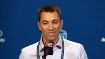 Feb 25, 2016; Indianapolis, IN, USA; San Diego Chargers general manager Tom Telesco speaks to the media during the 2016 NFL Scouting Combine at Lucas Oil Stadium. Mandatory Credit: Trevor Ruszkowski-USA TODAY Sports