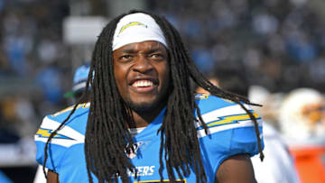 CARSON, CA - DECEMBER 22: Running back Melvin Gordon #25 of the Los Angeles Chargers looks on during the game against the Oakland Raiders at Dignity Health Sports Park on December 22, 2019 in Carson, California. (Photo by Jayne Kamin-Oncea/Getty Images)