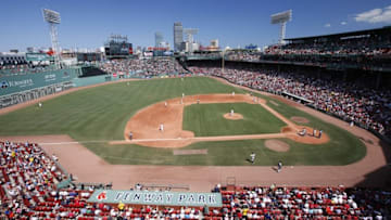 Jul 27, 2016; Boston, MA, USA; A general view of Fenway Park during the fifth inning of the game between the Detroit Tigers and the Boston Red Sox at Fenway Park. Mandatory Credit: Greg M. Cooper-USA TODAY Sports