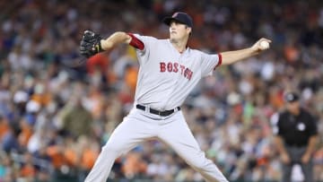 Aug 20, 2016; Detroit, MI, USA; Boston Red Sox starting pitcher Drew Pomeranz (31) throws the ball during the first inning against the Detroit Tigers at Comerica Park. Mandatory Credit: Raj Mehta-USA TODAY Sports
