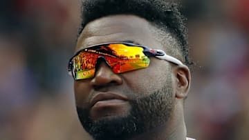 Sep 17, 2016; Boston, MA, USA; Boston Red Sox designated hitter David Ortiz (34) looks on during the ninth inning of the Boston Red Sox 6-5 win over the New York Yankees at Fenway Park. Mandatory Credit: Winslow Townson-USA TODAY Sports