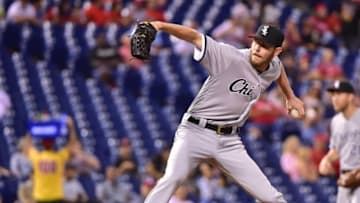 Sep 21, 2016; Philadelphia, PA, USA; Chicago White Sox starting pitcher Chris Sale (49) throws a pitch during the first inning against the Philadelphia Phillies at Citizens Bank Park. Mandatory Credit: Eric Hartline-USA TODAY Sports