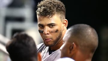 Oct 19, 2016; Scottsdale, AZ, USA; Surprise Saguaros third baseman Yoan Moncada of the Boston Red Sox during an Arizona Fall League game against the Scottsdale Scorpions at Scottsdale Stadium. Mandatory Credit: Mark J. Rebilas-USA TODAY Sports