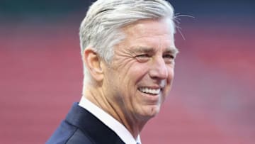 BOSTON, MA - OCTOBER 22: Dave Dombrowski, President of Baseball Operations for the Boston Red Sox, looks on during team workouts ahead of the 2018 World Series between the Los Angeles Dodgers and the Boston Red Sox at Fenway Park on October 22, 2018 in Boston, Massachusetts. (Photo by Elsa/Getty Images)