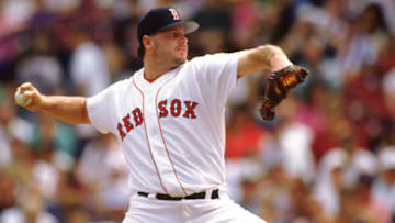 BOSTON - 1989: Roger Clemens of the Boston Red Sox pitches during an MLB game at Fenway Park in Boston, Massachusetts during the 1989 season. (Photo by Ron Vesely/MLB Photos via Getty Images)