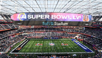 A general view shows the stadium ahead of Super Bowl LVI between the Los Angeles Rams and the Cincinnati Bengals at SoFi Stadium in Inglewood, California, on February 13, 2022. (Photo by VALERIE MACON / AFP) (Photo by VALERIE MACON/AFP via Getty Images)